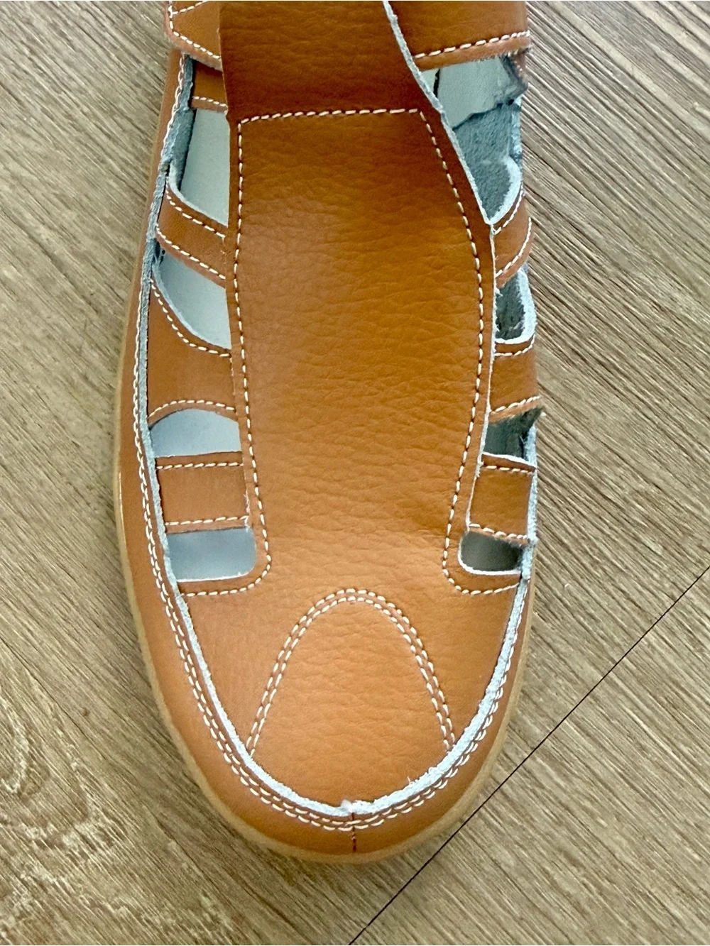 Women's Brown Leather Orthopedic Casual Walking SandalsComfortShoesSize 42(US11)
